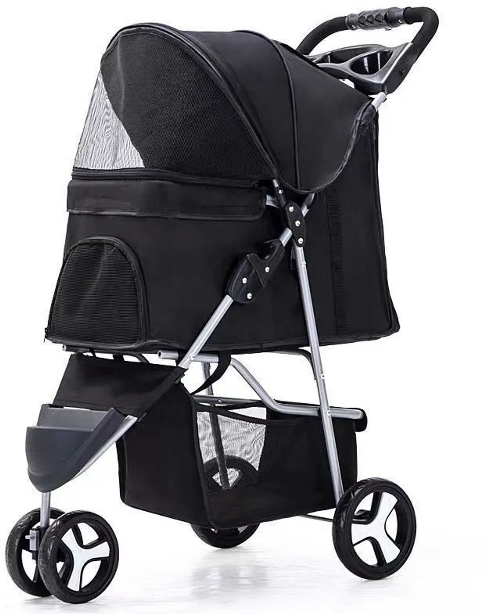 Buggy wandelwagen voor honden 47 x 100 x 80 cm, Zwart