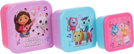 Gabby's Dollhouse lunchset; drinkfles, lunchbox en snackbox van Gabby's Dollhouse — afbeelding 2