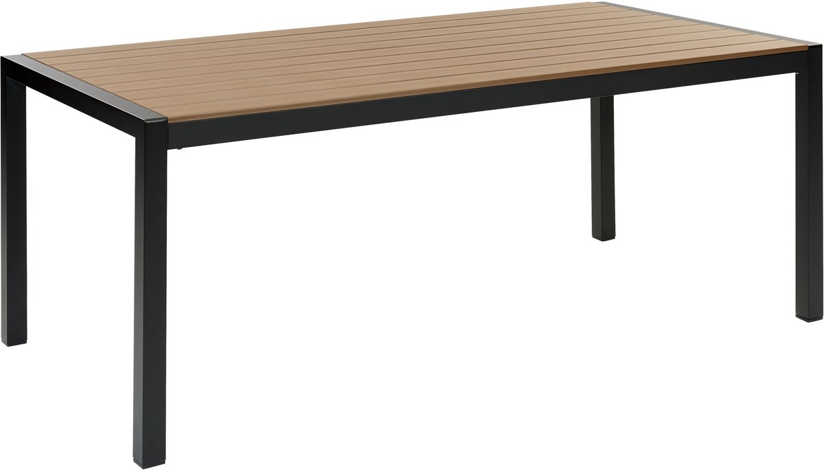 VERNIO - Tuintafel - Lichtbruin - 90 x 180 cm - Aluminium