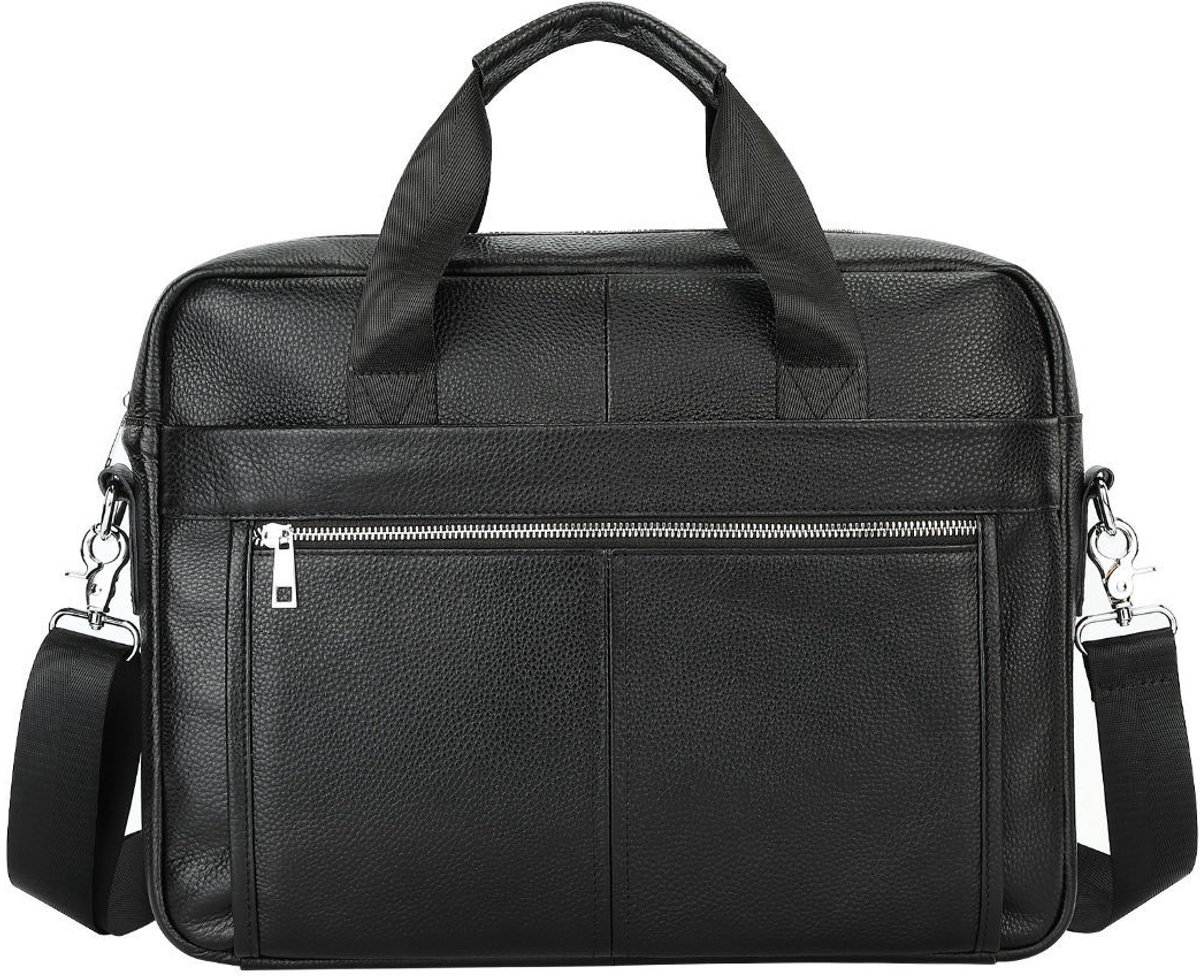VHV - Schoudertas Heren - Crossbodytas van echt leer - Handtas voor reizen, buitenactiviteiten en zakelijke gelegenheden - Zwart