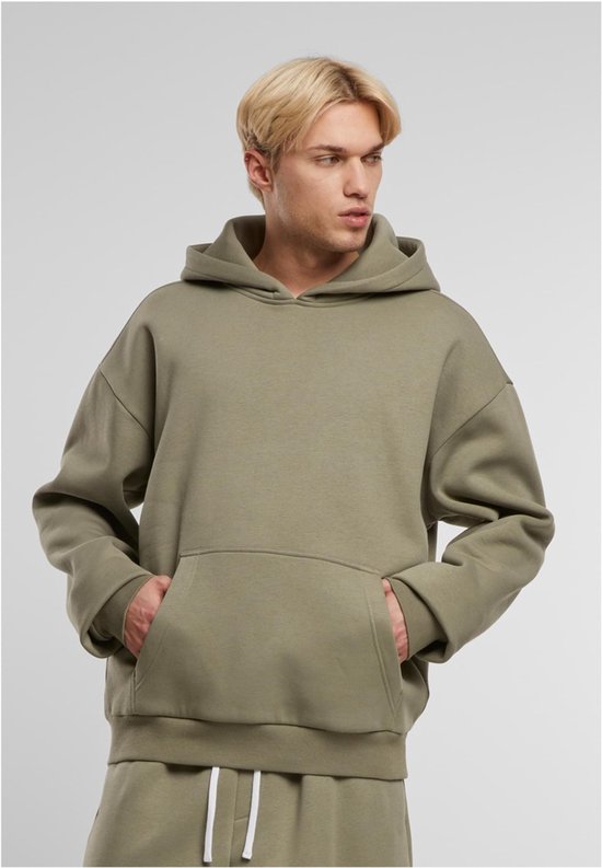 Urban Classics - Fluffy Oversized Hoodie/trui - XXL - Olijfgroen