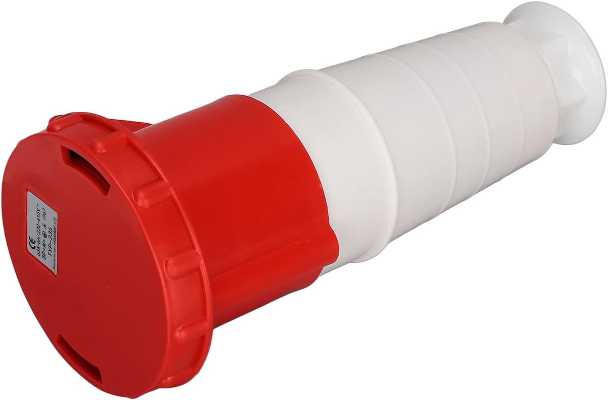 SnelShoppen - 5 Pin Waterdichte Luchtvaart Plug 63A Compact Industriële Stekker voor Campings, Werkplaatsen, Brouwerijen, 220-415V Rood