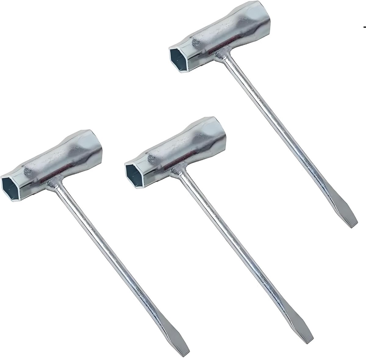 SnelShoppen - Set van 3 Bougies Sleutels voor Kettingzagen, 13 x 19 mm T-Sleutel met Plat Schroevendraaier, Universeel Gereedschap voor Bosmaaiers en