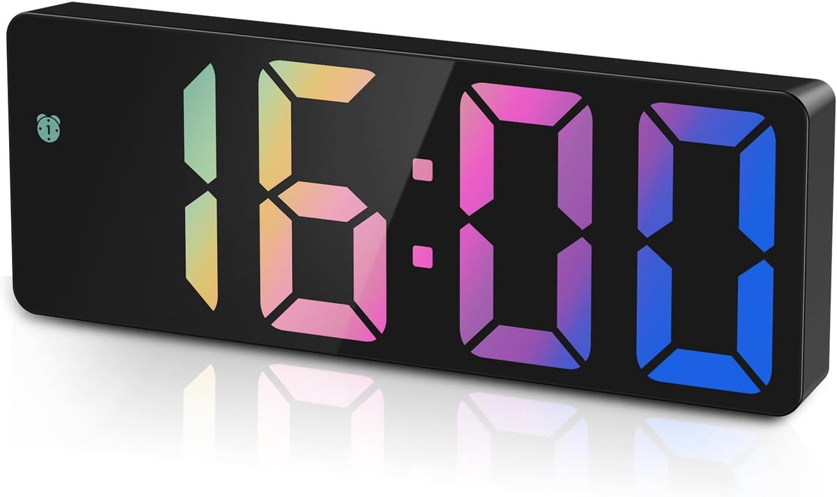 SnelShoppen - Digitale Alarmklok LED Klok voor Slaapkamer en Kantoor met Temperatuurweergave, Verstelbare Helderheid, Spraakbesturing, 12/24 Uur Forma