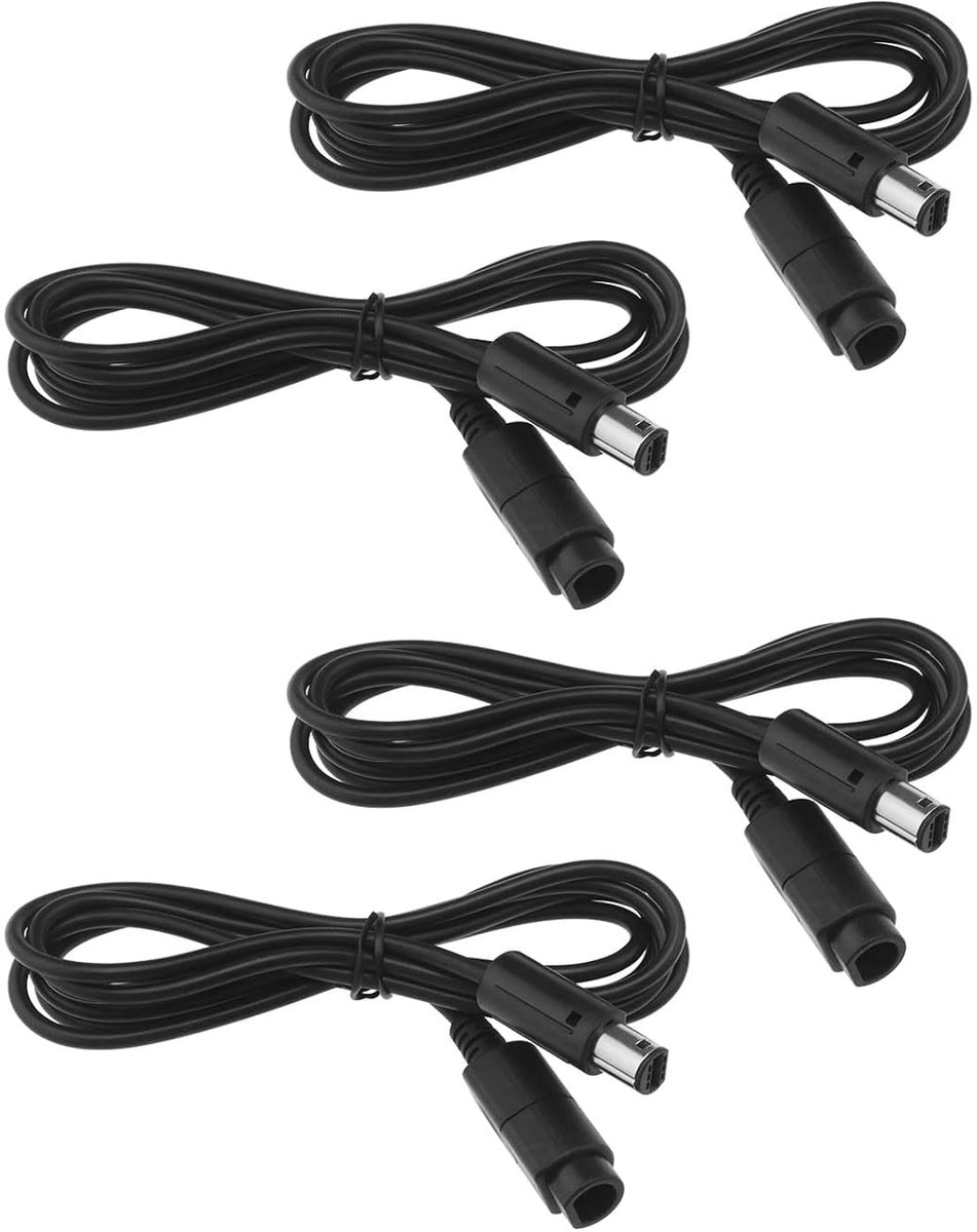 SnelShoppen - 4 Stuks Joypad Extension Kabels 1.8m Gameconsole Controller Verlengkabel Compatibel met Gamecube en Wii Controllers - Hoogwaardige Prest