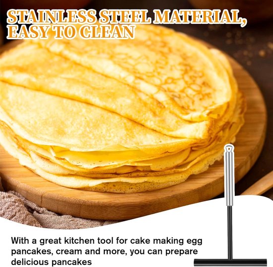 SnelShoppen - Pancake Divider 19.5 cm - RVS Pancake Maker - Deegverdeler voor Perfecte Pannenkoeken - Keuken Accessoire voor Thuis, Koken en Bakken — afbeelding 4