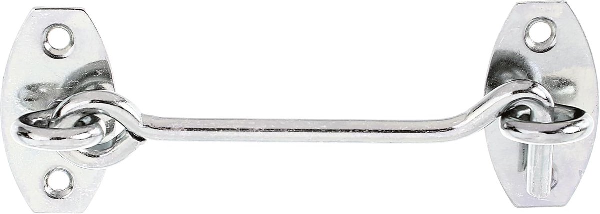 SnelShoppen - Stormhaak 100mm met Hoekplaat en Oogjes | Gegalvaniseerd Staal | 5,2mm Haak-Ø | Voor Tuin, Camping en Klussen