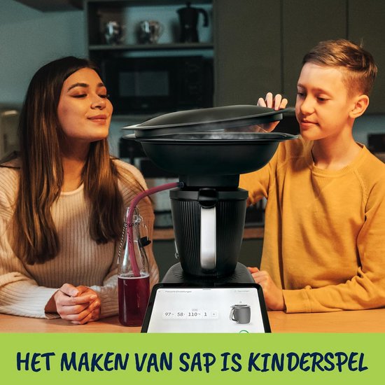 Stoomontsapper voor Thermomix TM6 TM5 TM31 & Friend - Opzetstuk voor TM6 TM5 TM31 & Friend - voedselveilig PP en siliconen - tot 2 kg fruit tot sap & gelei - incl. recepten-e-book — afbeelding 3