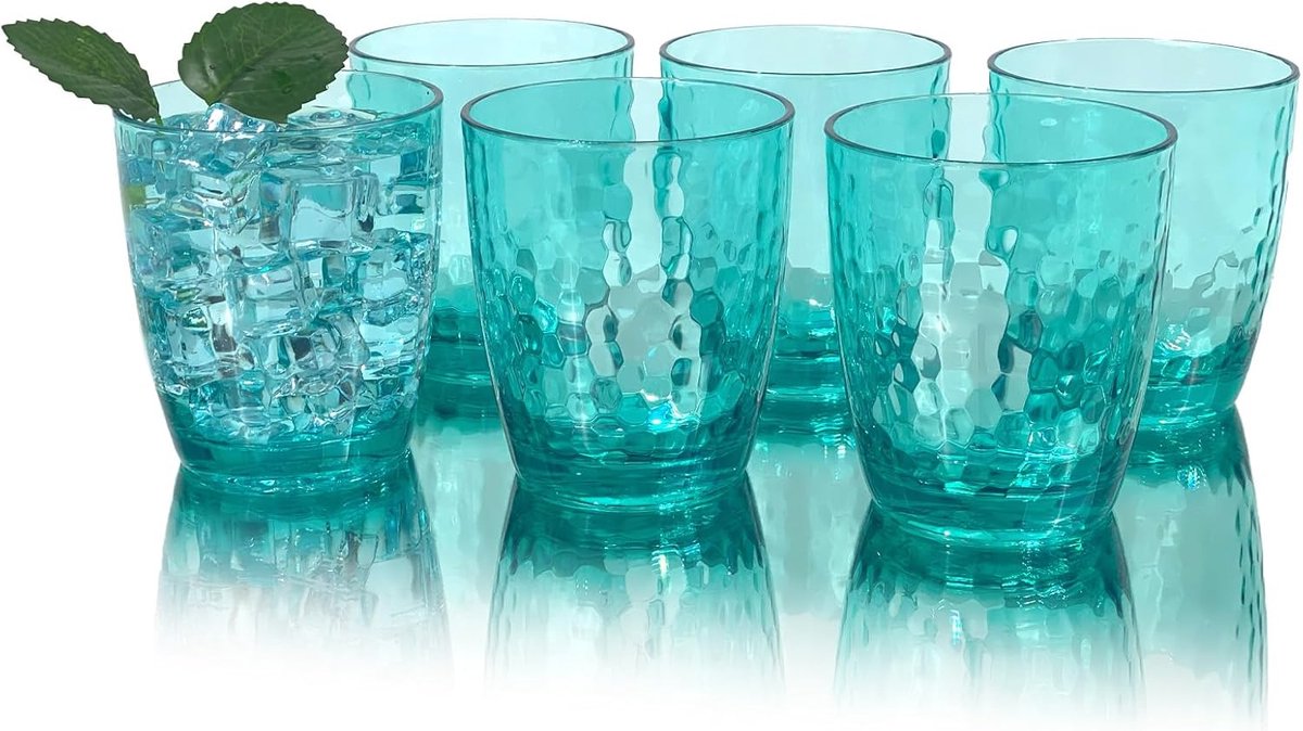 SnelShoppen - Set van 6 Grote 26oz Acryl Drinkbekers - BPA Vrij - Multi Hammer Style - Ideaal voor Feestjes, Tuin, Camping en Binnengebruik - Duurzame