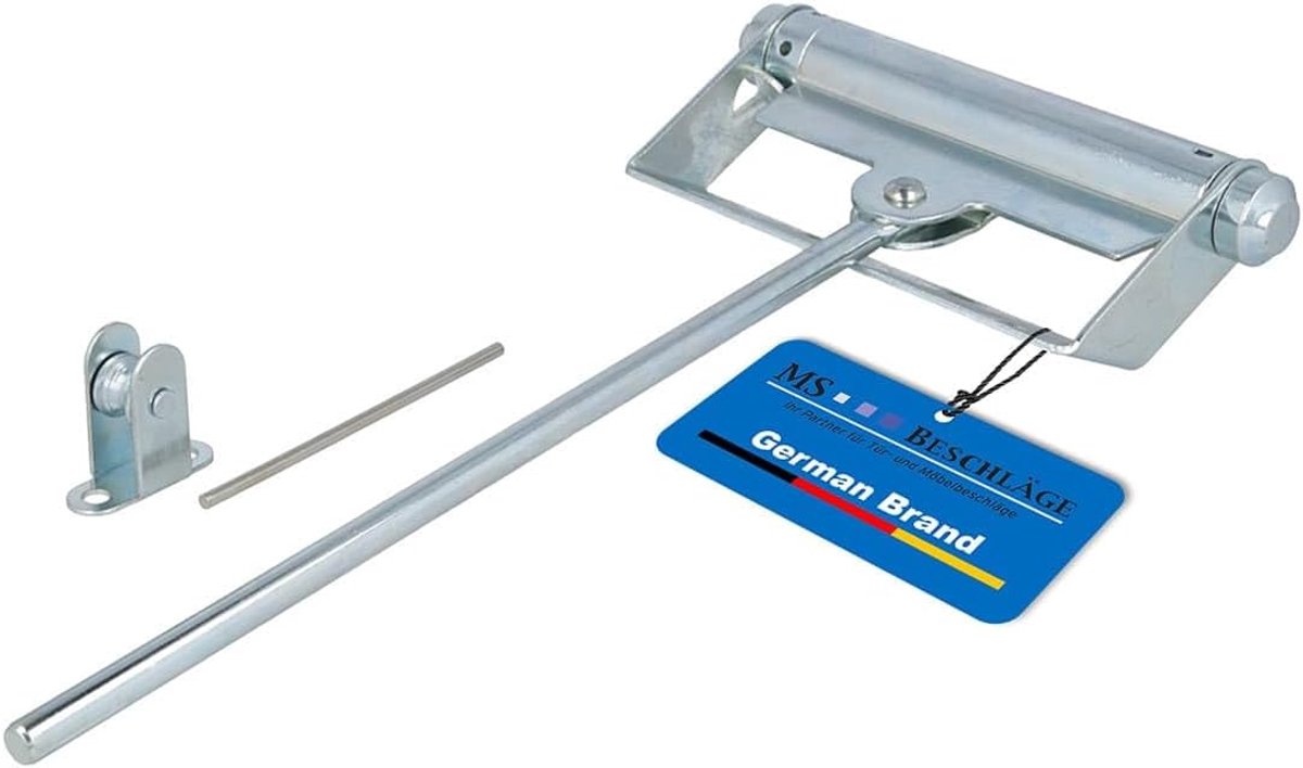 SnelShoppen - MS Beschläge Stalen Deursluiter - Tot 60 kg - Mechanische Deursluiter met Stang - Verstelbare Veerkracht voor Binnen- en Buitendeuren, T