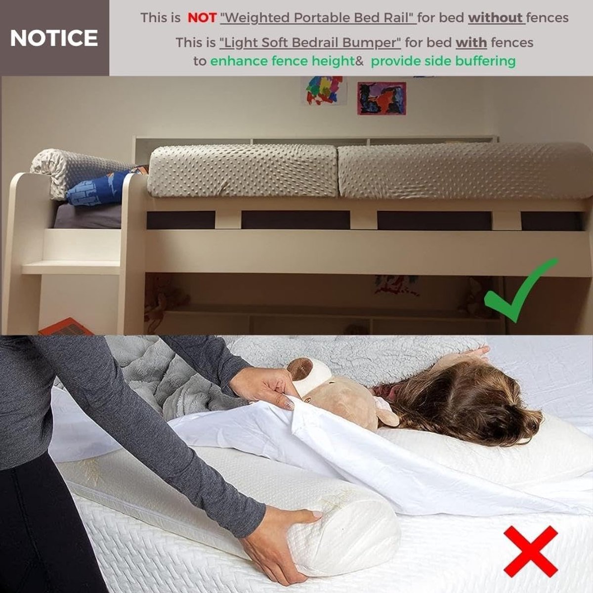 SnelShoppen - Wonder Space Bed Rail Protector voor Peuters - Bescherming voor Ledikanten - Valpreventie | Verhoogde Hoogte | Eenvoudige Installatie -
