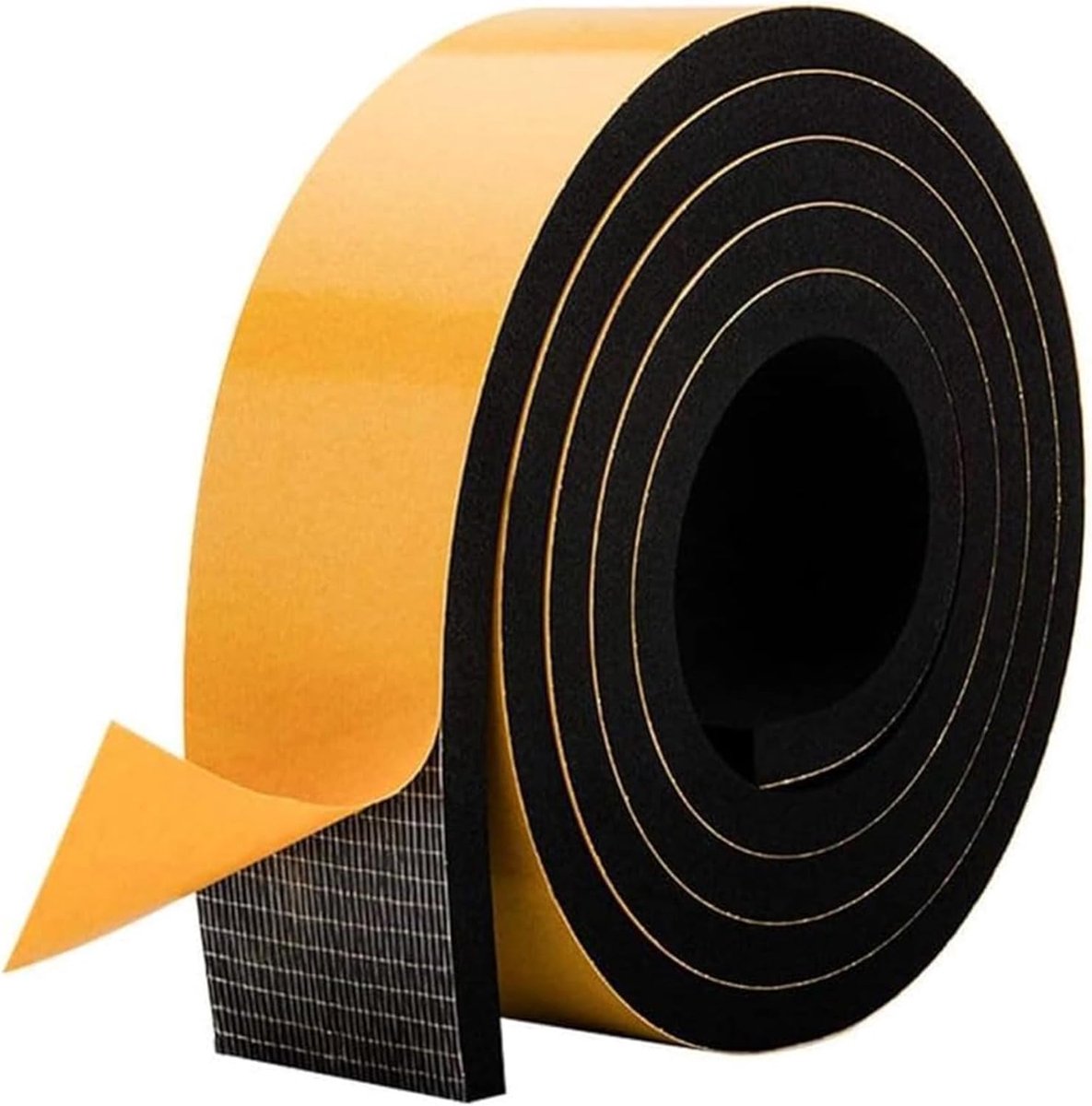 SnelShoppen - Sealing Tape 51x9.5mm voor Deuren en Ramen - Zelfklevende Foam Tape - Rubber Sealing tegen Koude Tocht - Geluiddicht - Weerstrip Zwart -
