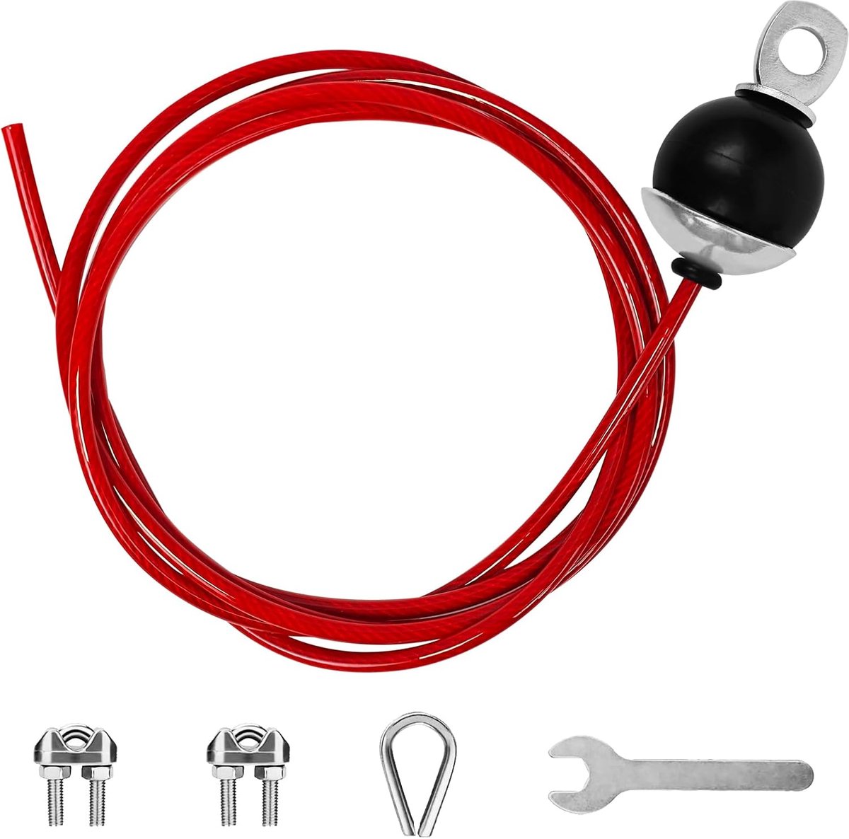 SnelShoppen - Fitness Kabel voor Gym - 3 Meter Verstelbare Staal Kabel met PU Coating - Duurzaam, Geluidsloos en Gebruiksvriendelijk - Perfect voor Th
