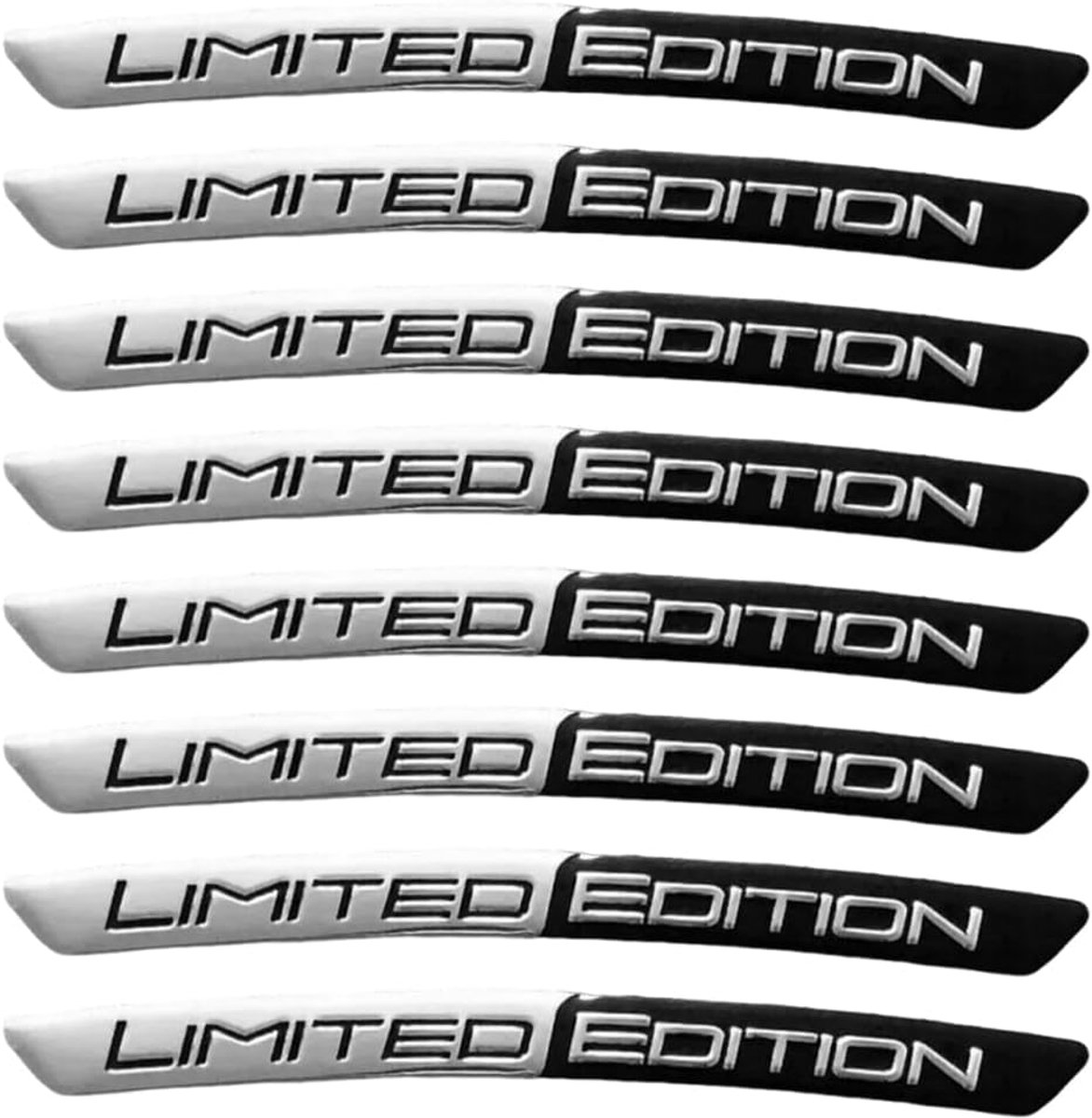 SnelShoppen - Set van 8 Zwarte Limited Edition Auto Stickers - Universele 3D Logo Accessoires voor Auto's en Motoren - Duurzaam Vinyl - Persoonlijke T