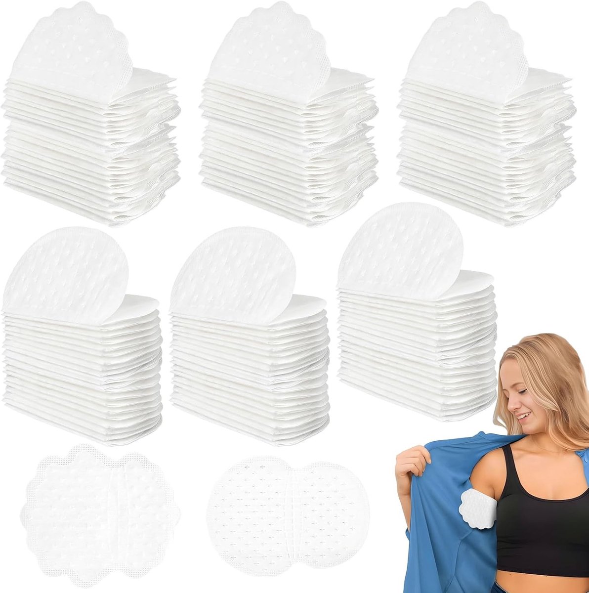 120 stuks zelfklevende okselpads voor dames en heren, geurloos en ademend, zweetabsorberend tegen zweetvlekken en ongewenste geuren