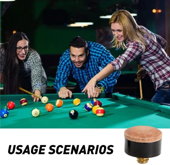 Dailygoods - 20 stuks biljartkeu-punten, 12 mm en 13 mm, reserveset met opbergdoos, hoogwaardig kunstleer, universeel geschikt voor biljart, zwembad en snookerkeus, antislip voor betere balcontrole van Dailygoods — afbeelding 5