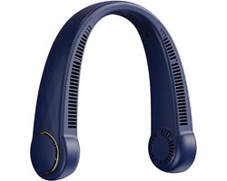 Draagbare nekventilator, 360° verstelbare ventilator zonder bladen met 4000mAh batterij, draagbare ventilator voor kantoor, thuis, op reis, buiten, 3 snelheden (A)