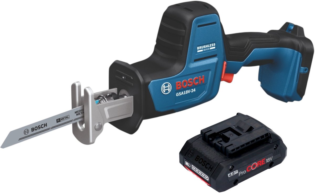 Bosch GSA 18V-24 Professional accu-reciprozag 18 V 230 mm borstelloos + 1x ProCORE-accu 4,0 Ah - zonder oplader