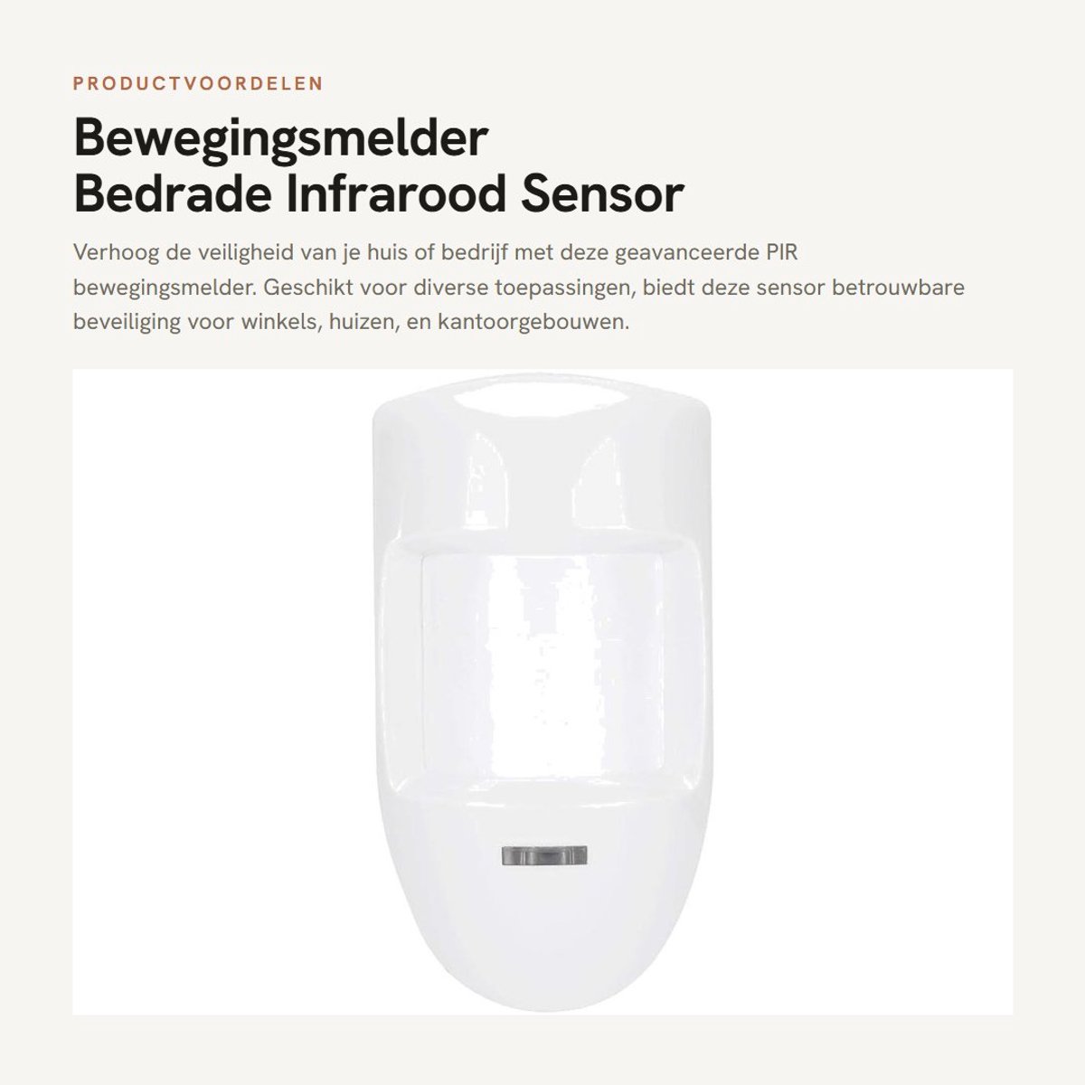 Dailygoods- Bewegingsmelder met alarm - Infrarood sensor - Bedraad 12V - Geschikt voor winkels/huis/kantoor - Thermistor temperatuurcompensatie - ABS kunststof - Infraroodsensor
