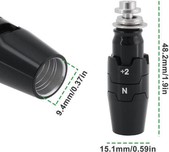 Allecto- Golfclub schacht adapter hoes - Rechtshandige - 0,9 cm - Compatibel met Callaway - Compatibel met Super Hybrid - Zwart - Accessoire voor golfuitrusting - Geschikt voor rechtshandige clubs van Allecto — afbeelding 4