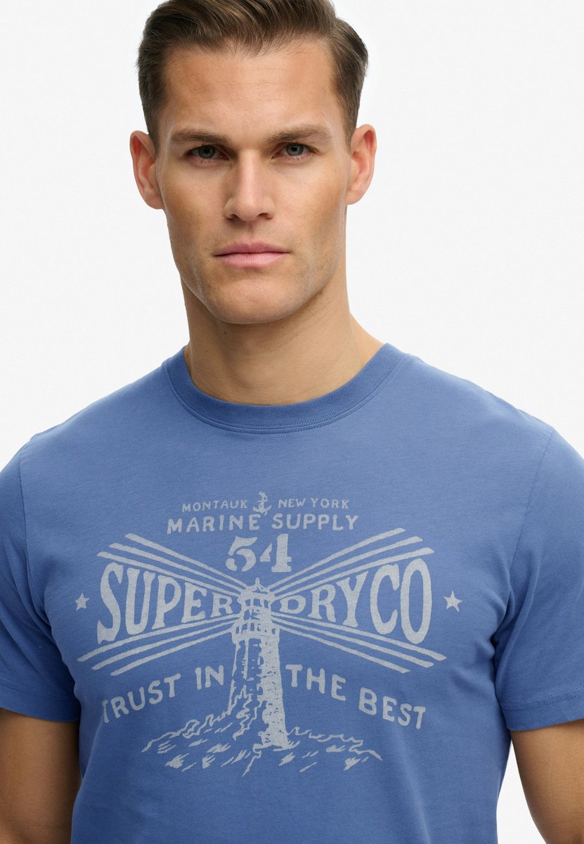 Superdry Lo-fi Dockside T-shirt Heren T-shirts Marineblauw