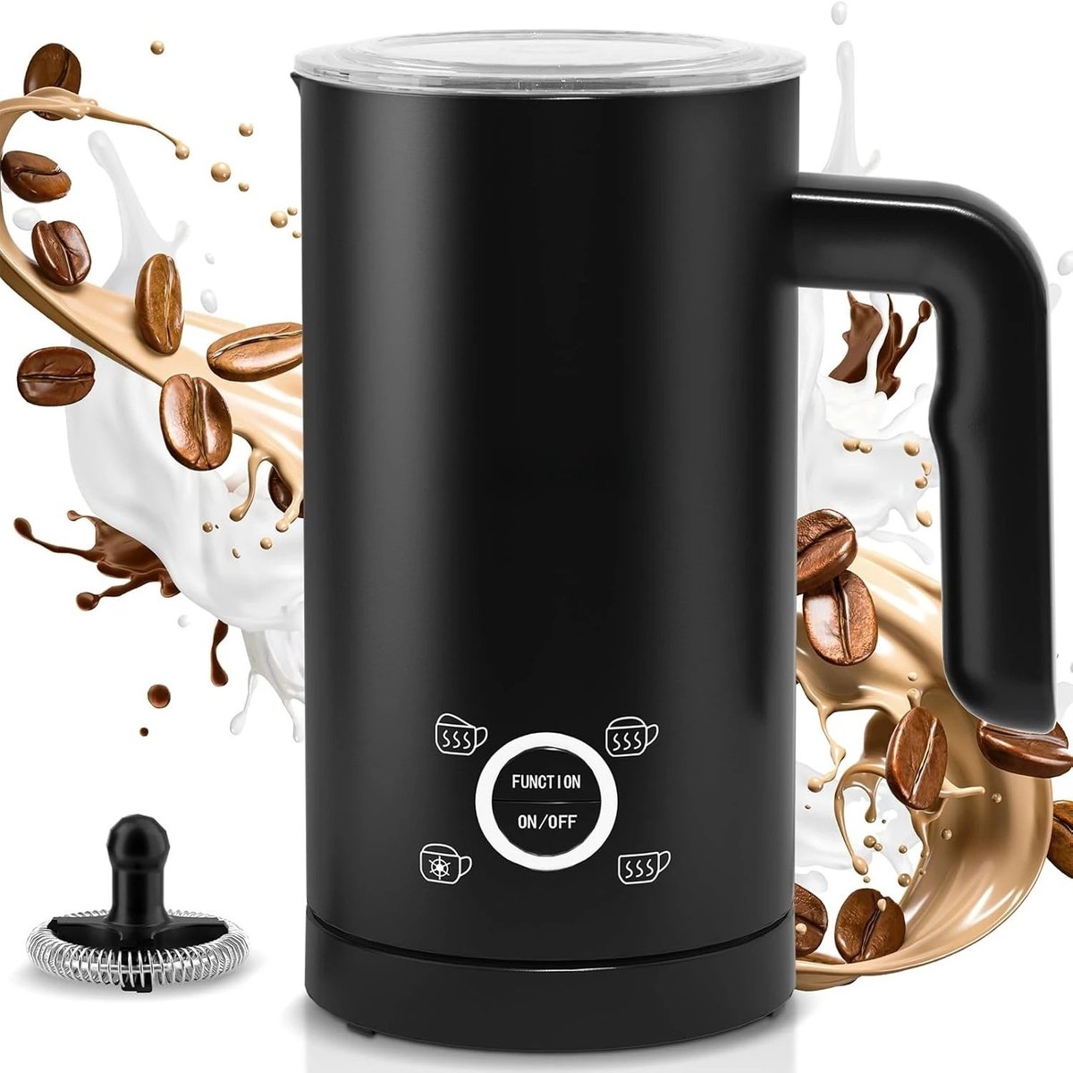 ITRONIQ Melkopschuimer Elektrisch - 4-in-1 Elektrische Melkopschuimer Voor Warm en Koud Melkschuim - Melk Verwarmer - 300 ml