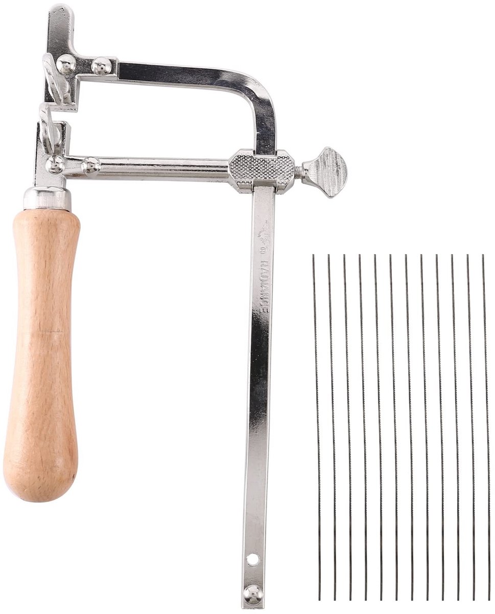 Dailygoods- Figuurzaag Professionele Kwaliteit - Houtzaag - Metaalzaag - Decoupeerzaag - Zaagbladen - 130 mm Zaagblad - Juwelierszaag