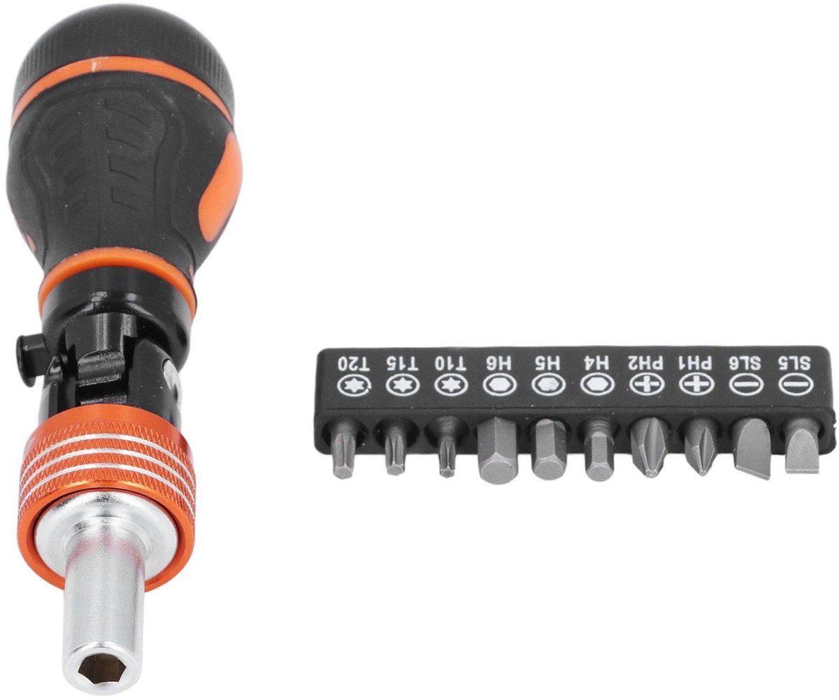 Dailygoods - Momentschroevendraaier - Ratelschroevendraaier - Duurzaam en veelzijdig - Oranje - Precisieschroevendraaier - Ideaal voor elektronica - H...