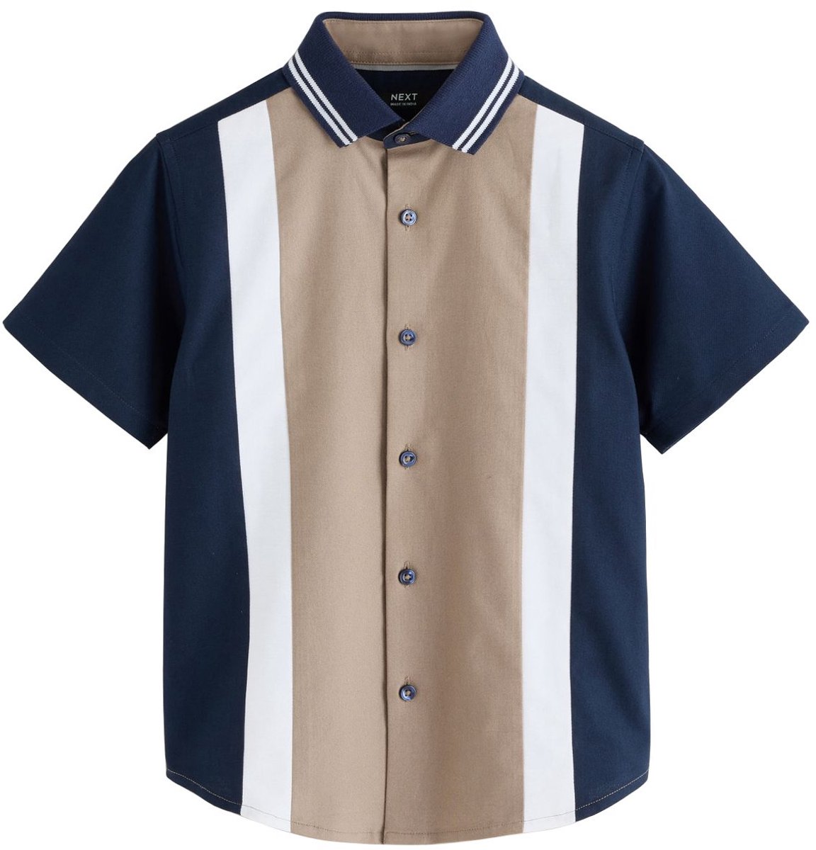 Next - Jongens - Net overhemd met korte mouwen - Blauw