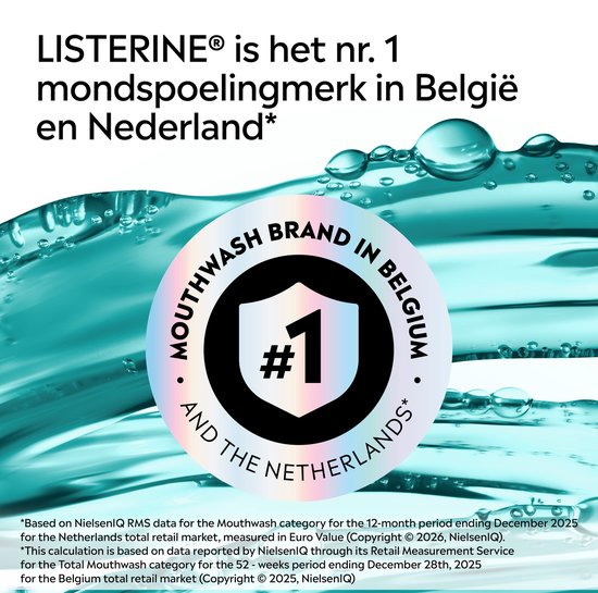Listerine: mondspoeling merk nr. 1 in België en Nederland.