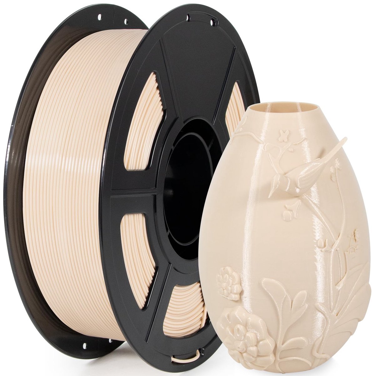 Dailygoods- PETG Filament 1.75 mm - 1KG - Beige - Uitstekende Mechanische Eigenschappen - Slagvast - Glanzende Afwerking - Anti-knoop Technologie - 3D-printer Filament