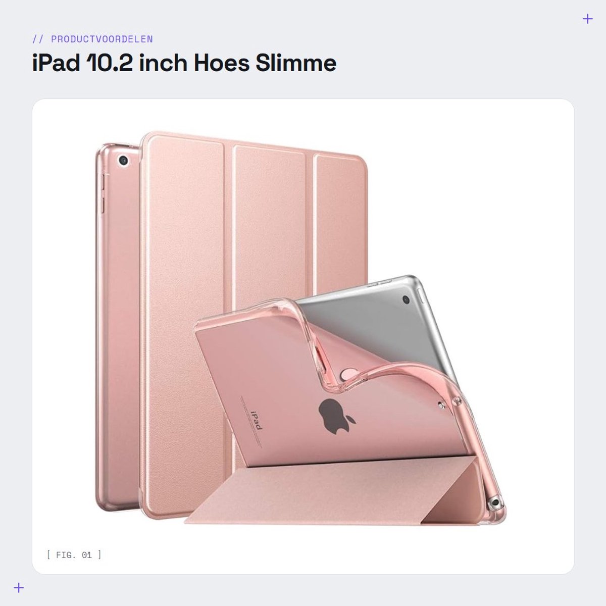 Dailygoods - iPad 10.2 inch Hoes - Slimme Beschermhoes - Auto Wake/Sleep Functie - Roze Goud - Shockabsorberend - Geschikt voor iPad 9e, 8e, 7e generatie