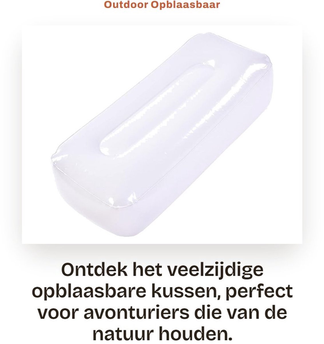 Dailygoods- Opblaasbaar Kussen Compact - Zitkussen voor Watersport - Campingstoel - Kussenmat - Outdoor - Opvouwbaar