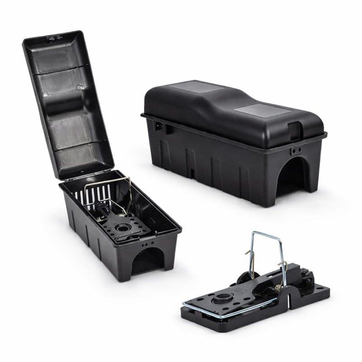 Dailygoods- Rattenval set - 2 × Lokaasbox/Slagval - Veilige Rattenbestrijding - Sabotagebestendig - Beschermde Inhoud - Snelle Hulp bij Rattenproblemen