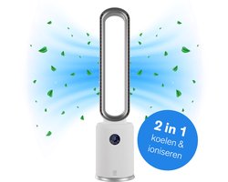 Sinji Bladloze Ventilator - Bladeless Fan - Torenventilator - Vloerventilator - Ventilator Staand - Statiefventilator - Stil - Afstandsbediening