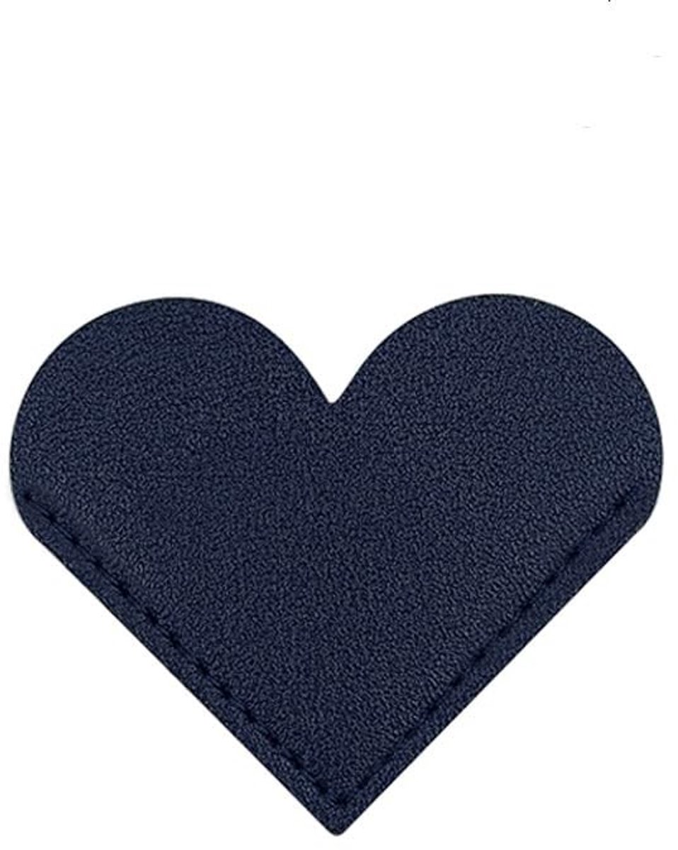 Dailygoods - 8 stuks lederen hart bladwijzers gepersonaliseerde lederen hoek pagina boek markeringen schattige bladwijzers handgemaakte bladwijzers voor boekenliefhebbers boekenaccessoires hart donkerblauw