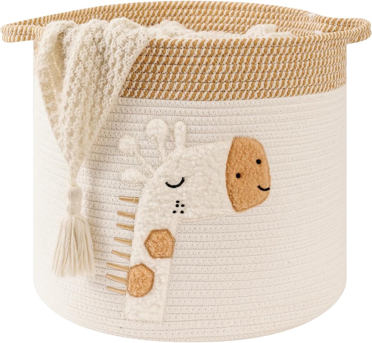 luiertafel, mand, kinderkamer, opbergmanden, dekenmand, opbergmand voor baby's, kinderen, speelgoedmand, cadeaus voor planken, badkamer, luiertafel, organizer (groot, giraffe)