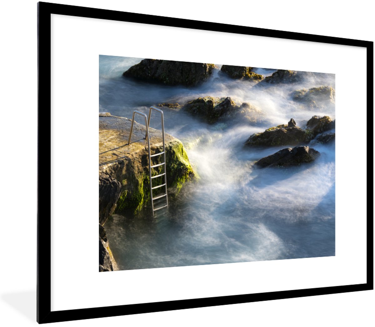 Poster in lijst - Fotolijst 80x60 cm - Posters - Een natuurlijk warmwaterbad op de Azoren