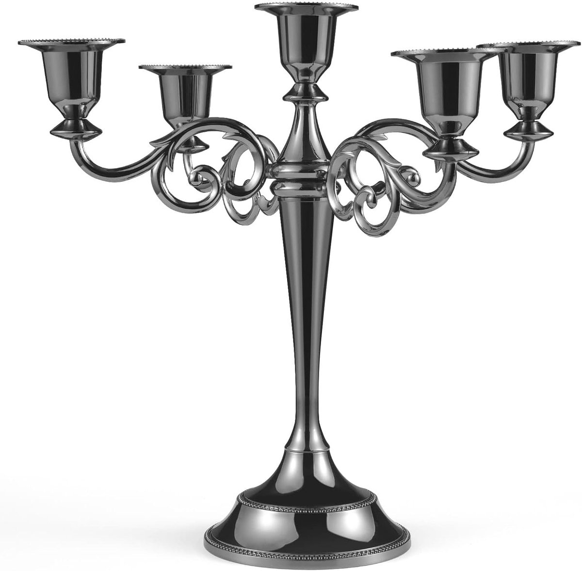kandelaarset 5-armige kandelaar 27 cm hoogte staafkaars Decoratieve ø2,2 cm kandelaar Zwart