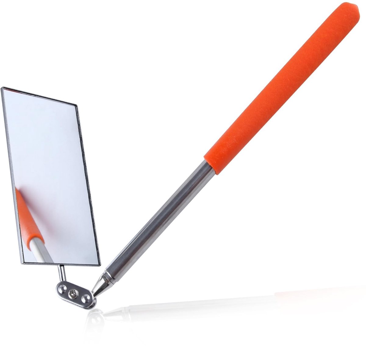 Dailygoods - LEONTOOL Telescopische auto-inspectiespiegel, 360° draaibare kop, rechthoekige mechanische spiegel, uitschuifbare spiegel tot 49,5 cm lange inspectiespiegel op een stok voor controle, observeer