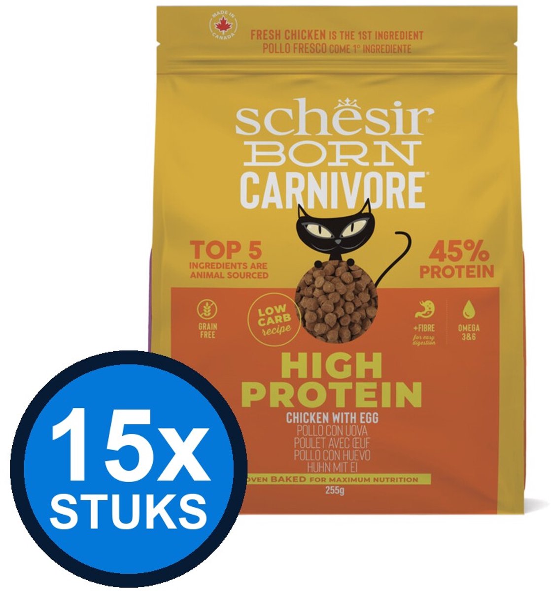 Schesir Schesir Born Carnivore kat dry kip&ei 255gr