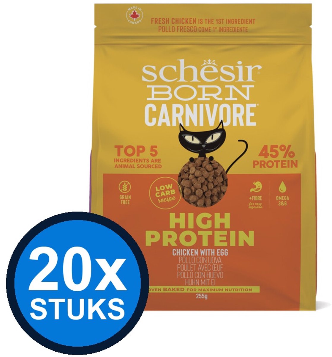 Schesir Schesir Born Carnivore kat dry kip&ei 255gr