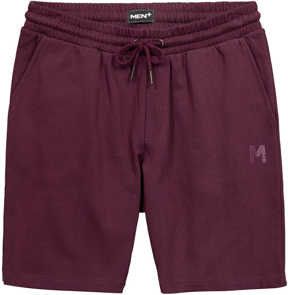 Men Plus - Heren - Sweatbermuda basic elastische tailleband - Pruim - Maat XL