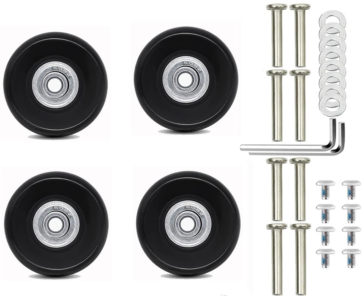 Vervangende Koffers wielen 50mm x 18mm - Universele Vervangwielen voor Koffers, Bagage en Trolleys, Duurzame en Stille Wielen voor Reizen