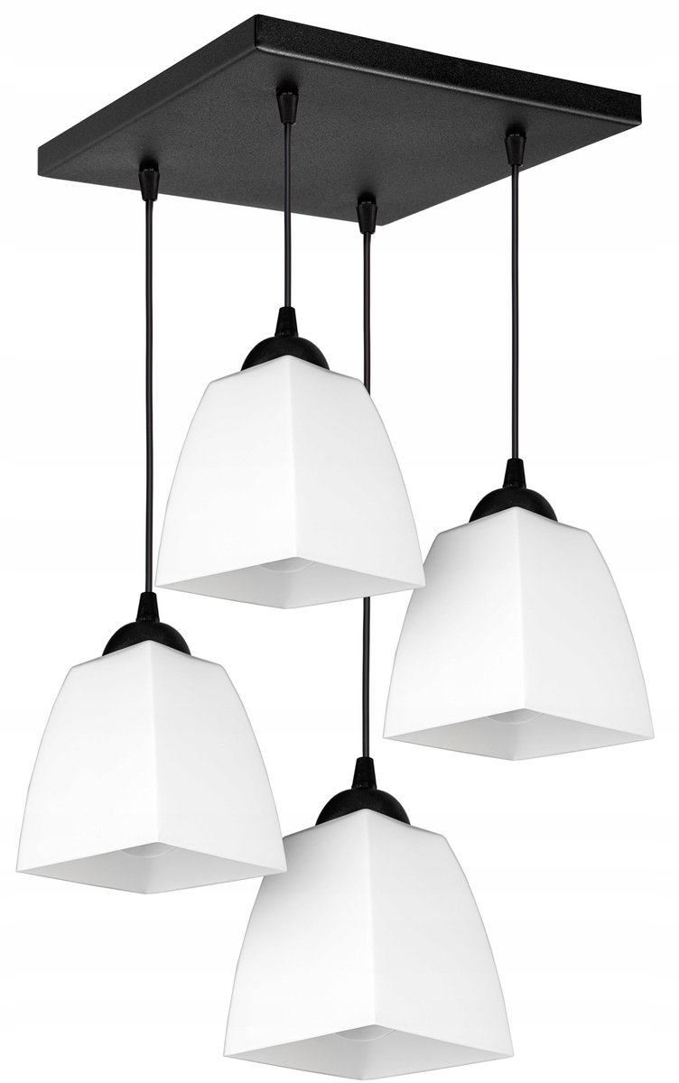 Moderne Glazen plafondlamp - Zwart/Wit, E27 fitting