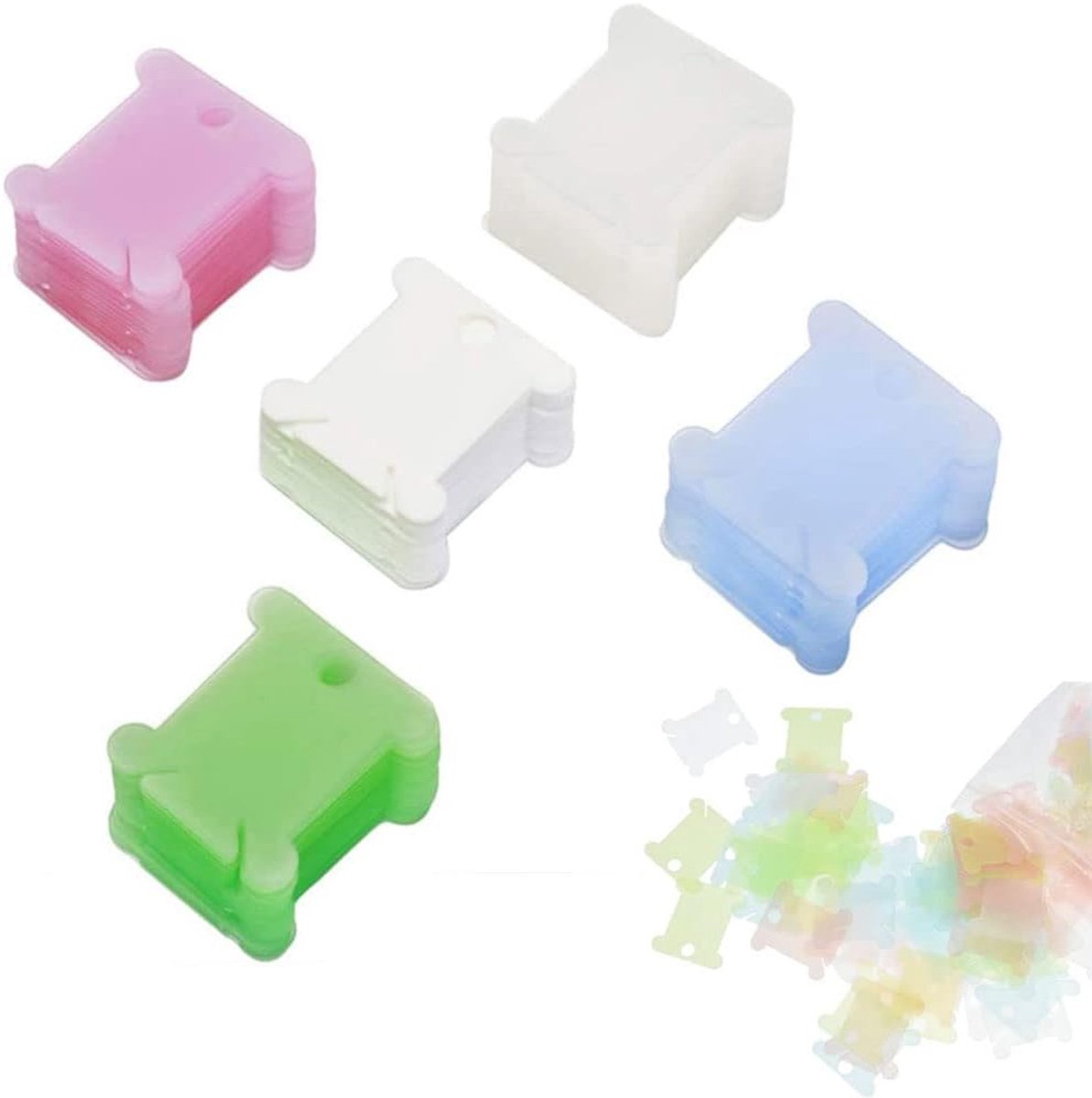 Zalati Naaien Klossen 120Pcs Plastic Board Draad Winding Plaat String Collector Voor Naaien Kruissteek Borduurwerk Tool