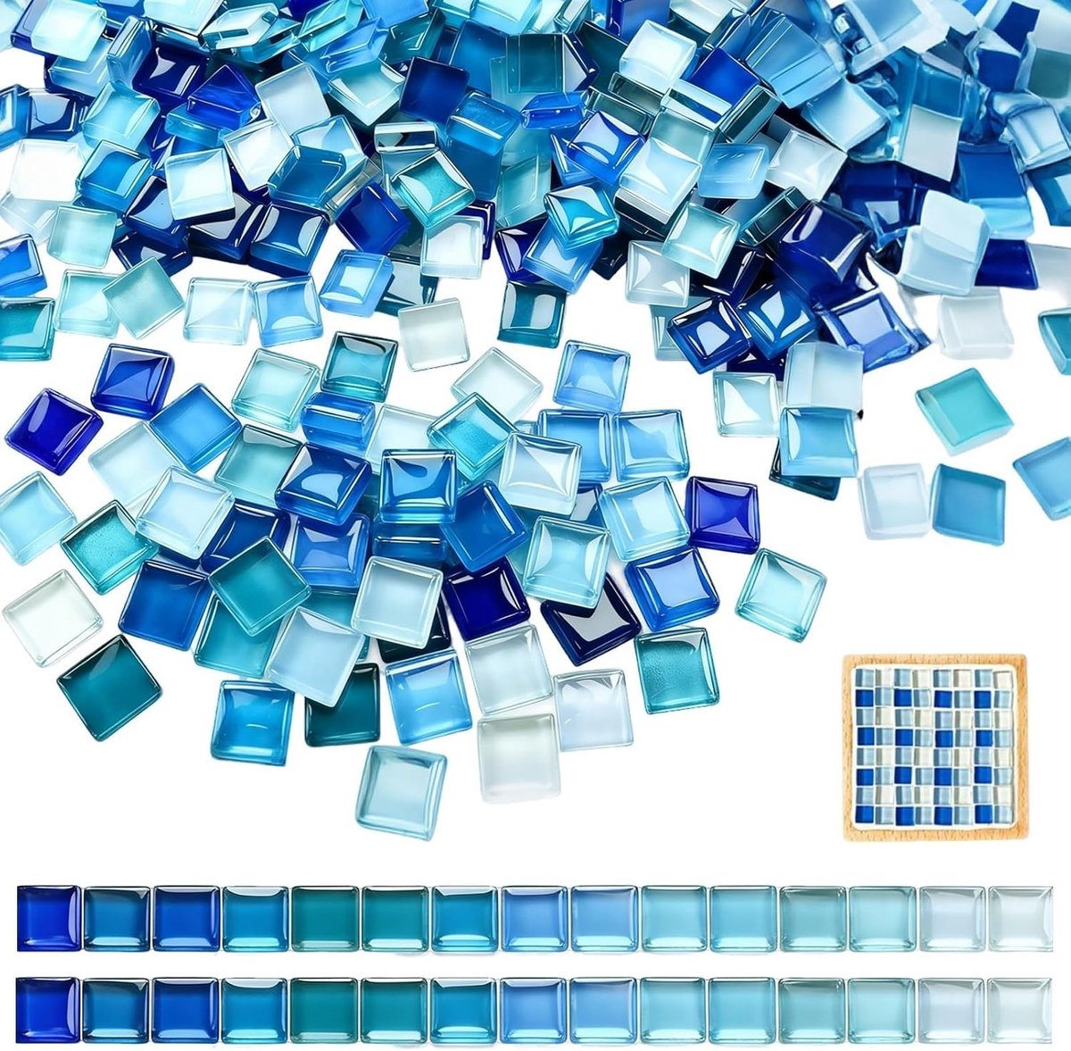 1100 stuks mozaïekstenen met afgeronde randen, 1 × 1 cm, voor creatieve DIY-projecten en kleurrijke decoraties