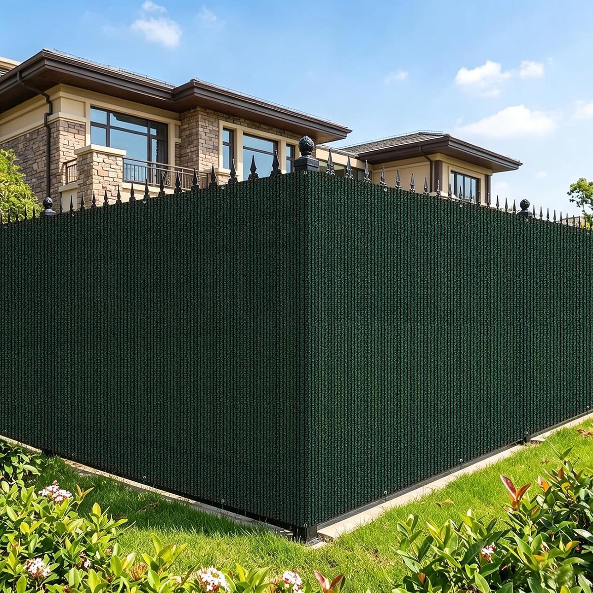 Inkijkbescherming voor buiten, HDPE, 150 g/m², uv-bestendig, winddicht, scheurvast, bevestiging 1 x 20 m, groen