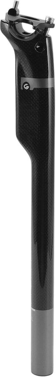 1 Stuk Fietszadelpen 27.2x400mm Fietszadelpen Zadelbuis Universeel Instelbare Zadelkussenhoek Koolstofvezel Glanzend Zwart Grijs