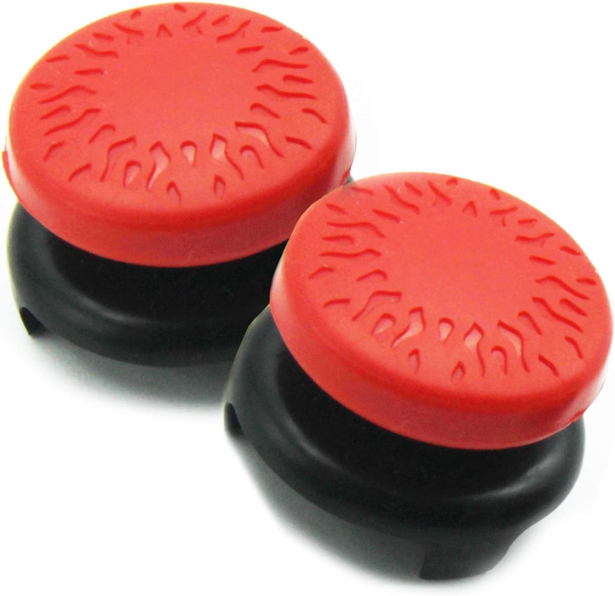 Duimgrepen, Siliconen Thumb Stick Grepen voor PS5 Controller en voor PS4 Controller naar Toename Precisie, Doel en Comfort, Rood, 2 Stuks